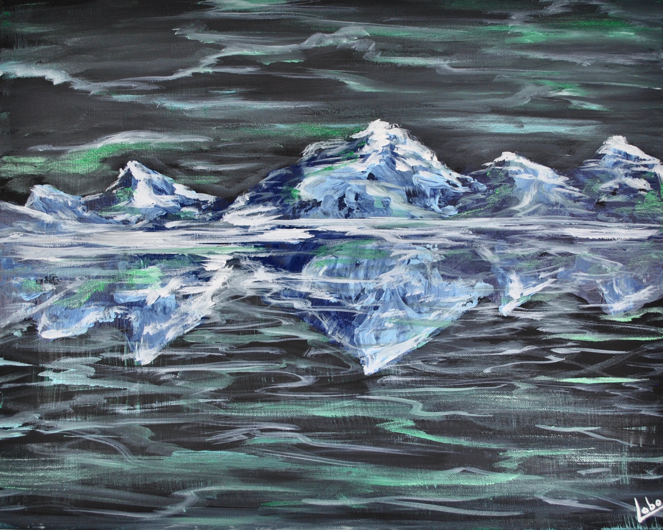 When The Lights Turn Off - Impressionistic Northern Lights Painting