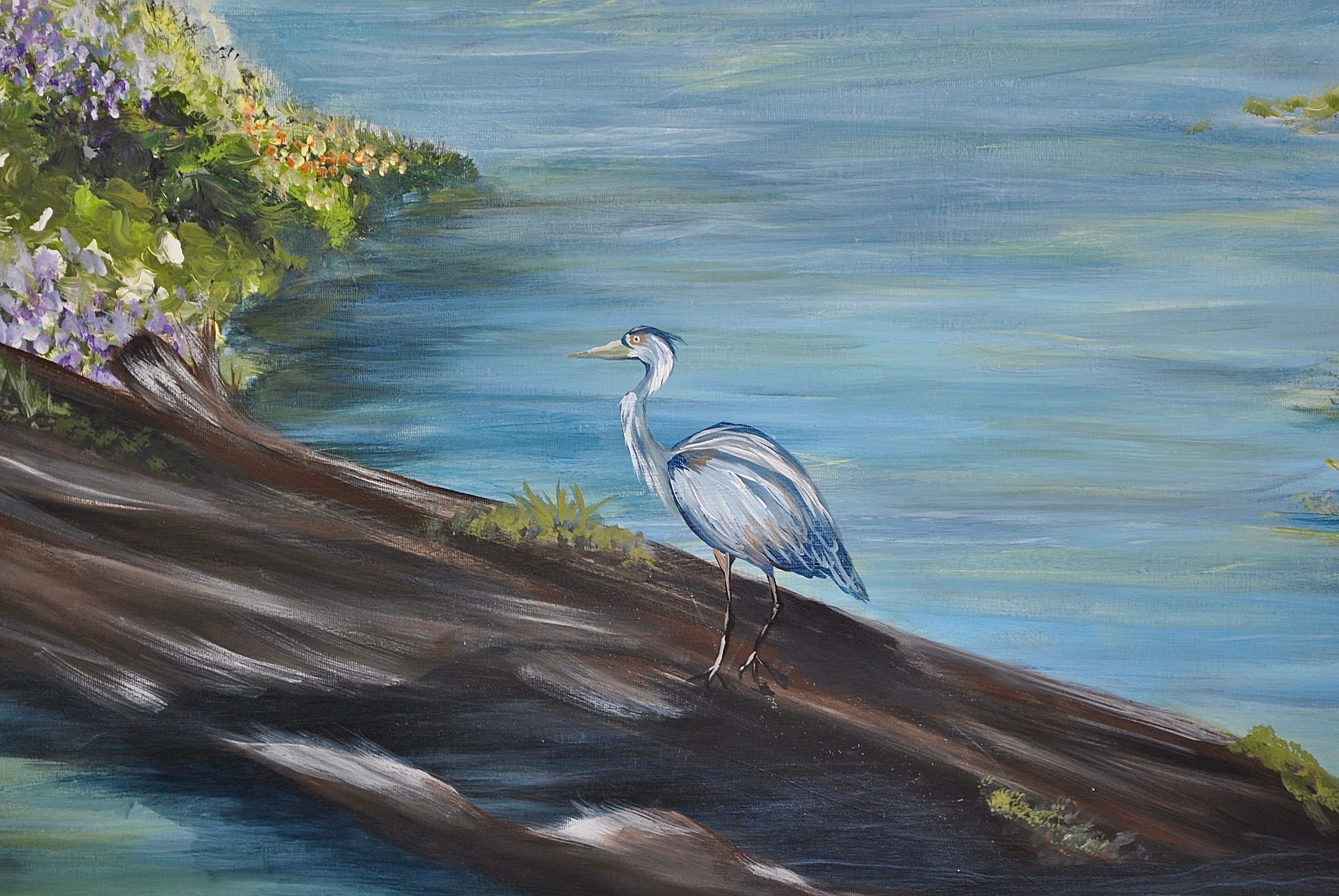 Deforestation - Great Blue Heron Landscape Art
