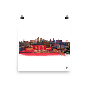 Open image in slideshow, Kansas City Skyline Poster
